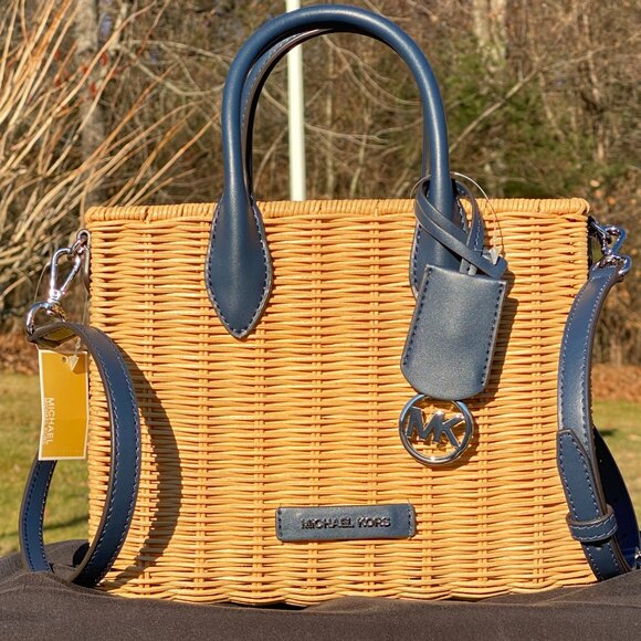 Michael Kors Mirella Small Wicker Crossbody Bag NWT - Picture 6 of 6